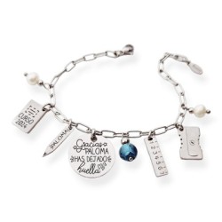 Pulsera para profesora, con abalorios de acero | Dcorazón