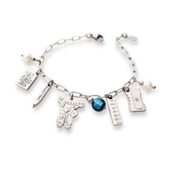 Pulsera para profesora, con abalorios de acero | Dcorazón