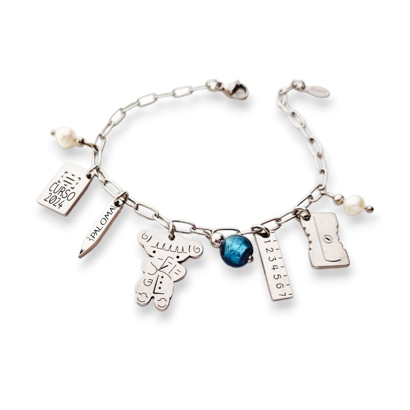 Pulsera para profesora, con abalorios de acero | Dcorazón