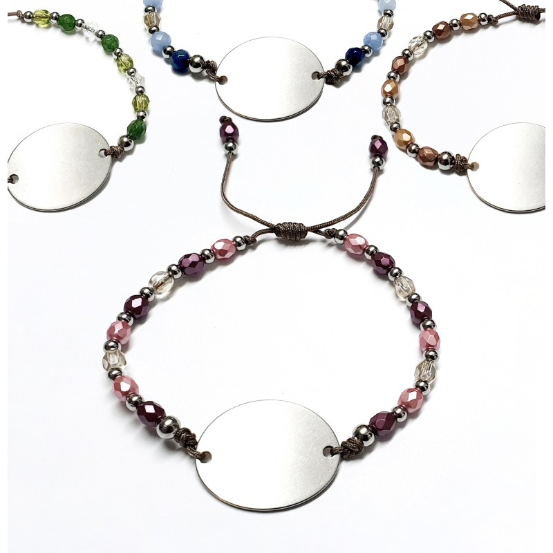 Pulsera AFRODITA, de acero y cristal checo, ajustable | Dcorazon