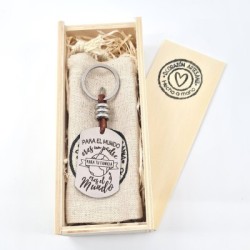 Llavero regalo día del padre, para tu familia eres el mundo| Dcorazon