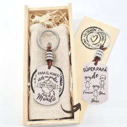 Llavero regalo día del padre, para tu familia eres el mundo| Dcorazon