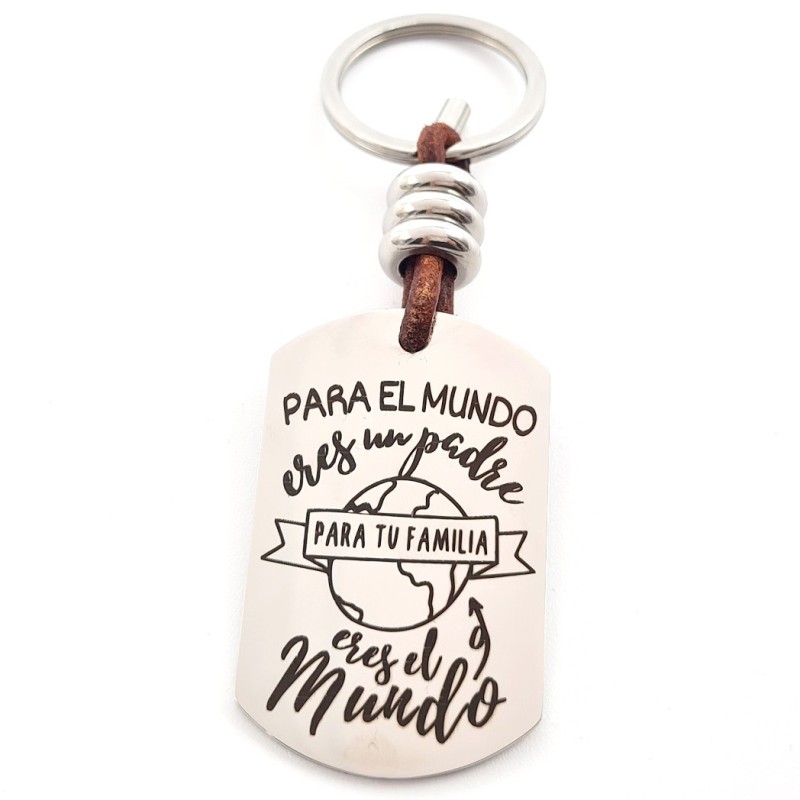 Llavero regalo día del padre, para tu familia eres el mundo| Dcorazon