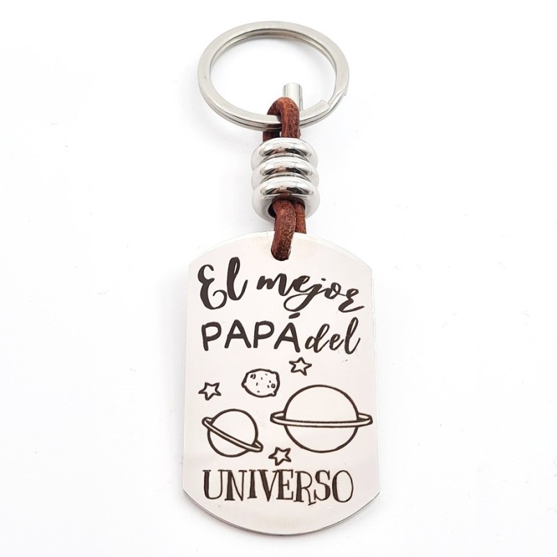 Llavero día del padre, frase el mejor papá del universo | Dcorazon