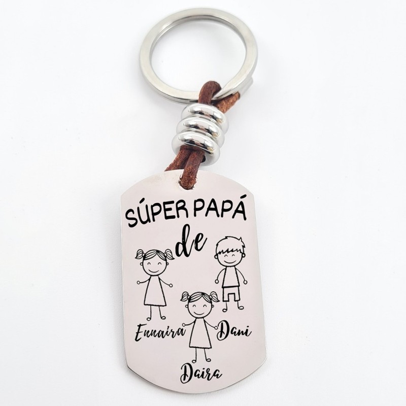 Regalo día del padre, llavero personalizado, con nombres | Dcorazon