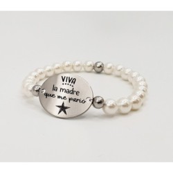 Pulsera ORIGEN, con frase (Viva la madre que me parió) elástica.