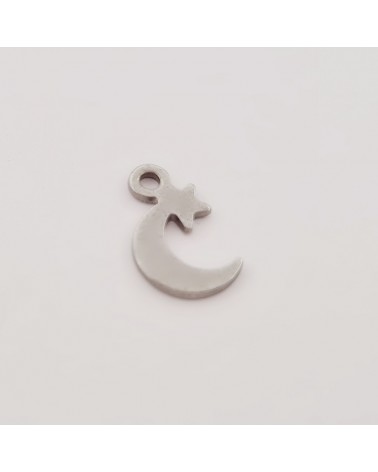 Abalorio de acero inoxidable luna| Creasentidos