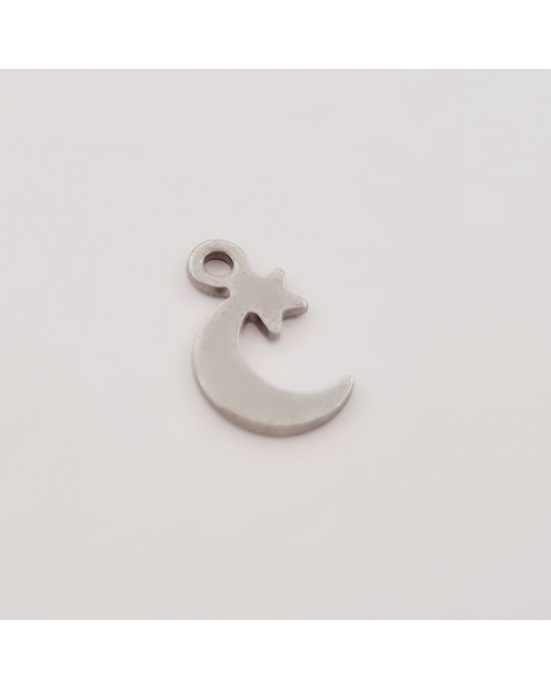 Abalorio de acero inoxidable luna| Creasentidos