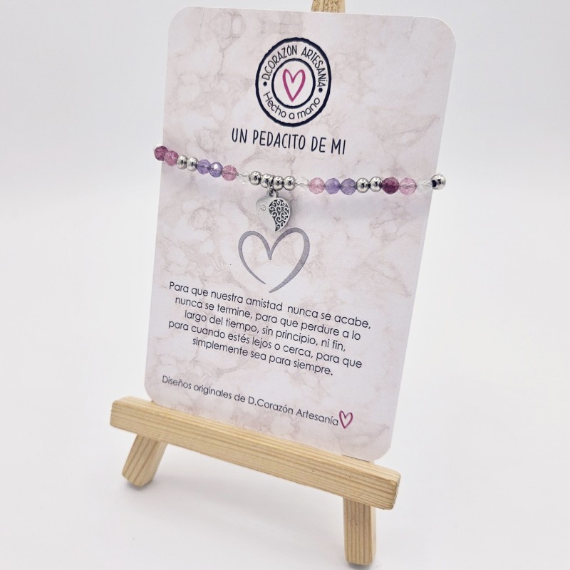 Pulsera protectora, combinación de piedras energéticas, ajustable para todas las tallas, acero inoxidable.