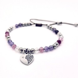Pulsera protectora, combinación de piedras energéticas, ajustable para todas las tallas, acero inoxidable.