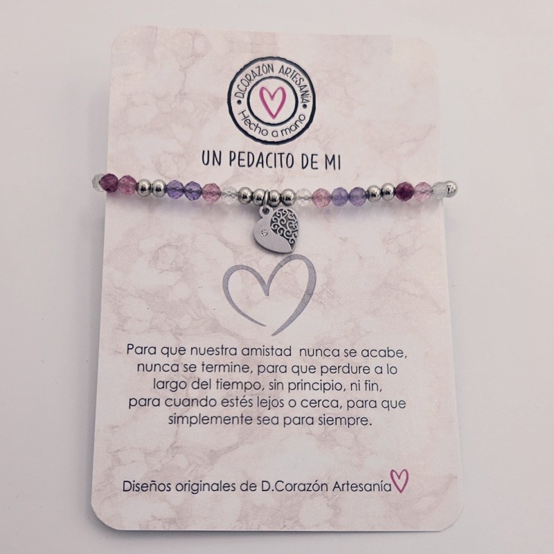 Pulsera protectora, combinación de piedras energéticas, ajustable para todas las tallas, acero inoxidable.