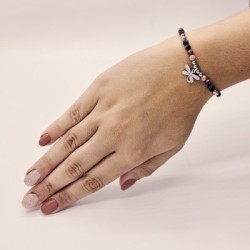 Pulsera protectora, combinación de piedras energéticas, ajustable para todas las tallas, acero inoxidable.