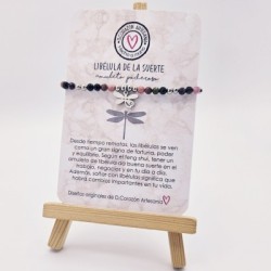 Pulsera protectora, combinación de piedras energéticas, ajustable para todas las tallas, acero inoxidable.