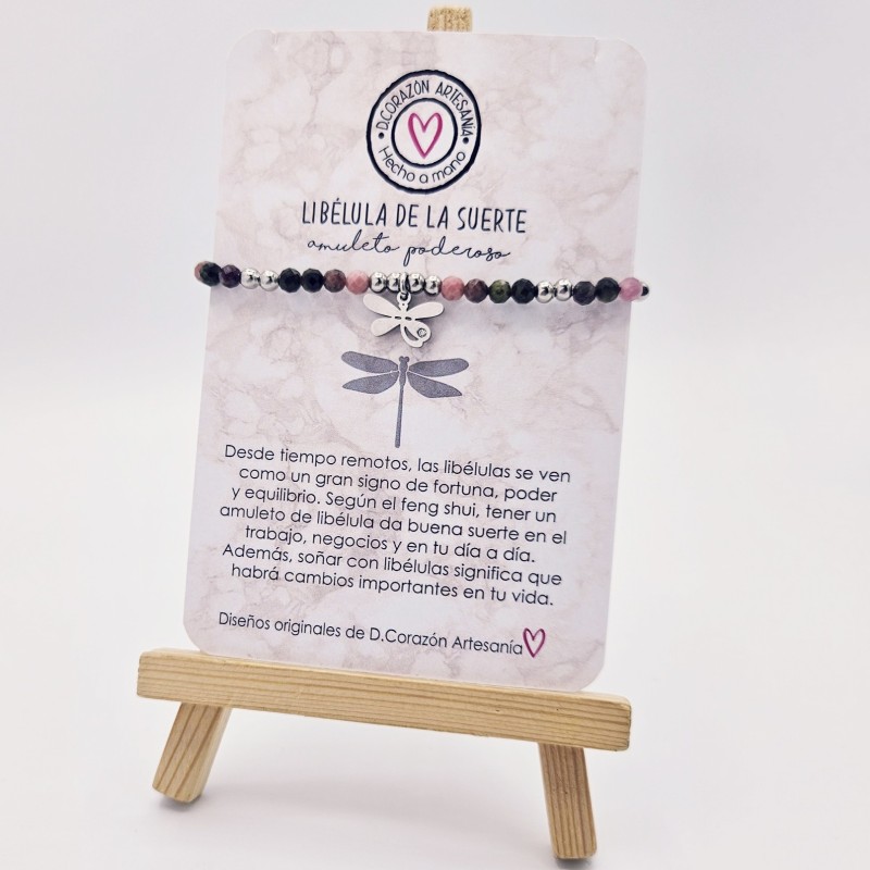 Pulsera protectora, combinación de piedras energéticas, ajustable para todas las tallas, acero inoxidable.