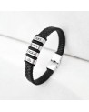 Ejemplo de montaje pulsera unisex montada en cuero y acero