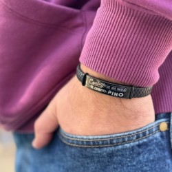 Pulsera de cuero con frase, contigo me iría hasta el quinto pino | Dcorazon