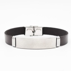 Pulsera de cuero con dibujo infantil regalo día del padre | Dcorazon