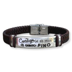 Pulsera de cuero personalizada con los nombres insertados en un infinito | Dcorazón