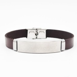 Pulsera de cuero con dibujo infantil regalo día del padre | Dcorazon