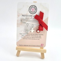 BROCHE de protección contra el mal de ojo, montada en acero inoxidable.