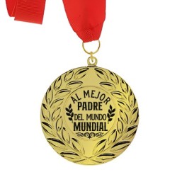 Medalla Dorada Personalizada. Un Reconocimiento Especial para Papá o Abuelo.