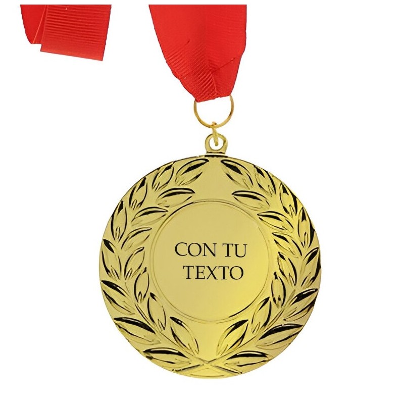 Medalla Dorada Personalizada. Un Reconocimiento Especial con tu texto.