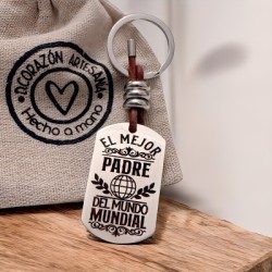 Llavero ADVENTURE, con frase (El mejor padre del mundo mundial).