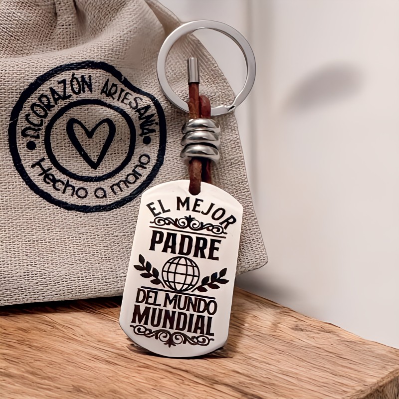 Llavero ADVENTURE, con frase (El mejor padre del mundo mundial).