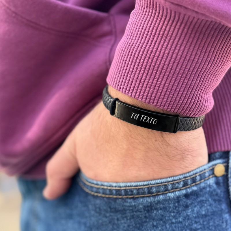 Pulsera de cuero personalizada con tu texto y dibujo| Dcorazon
