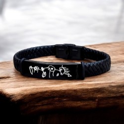 Pulsera de cuero personalizada con tu texto y dibujo| Dcorazon