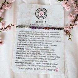 Pulsera protectora, combinación de piedras energéticas, ajustable para todas las tallas, acero inoxidable.