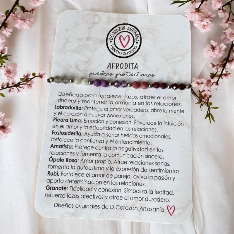 Pulsera protectora, combinación de piedras energéticas, ajustable para todas las tallas, acero inoxidable.