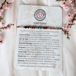 Pulsera protectora, combinación de piedras energéticas, ajustable para todas las tallas, acero inoxidable.