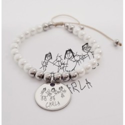 Pulsera perlas personalizada con dibujo infantil |Dcorazon
