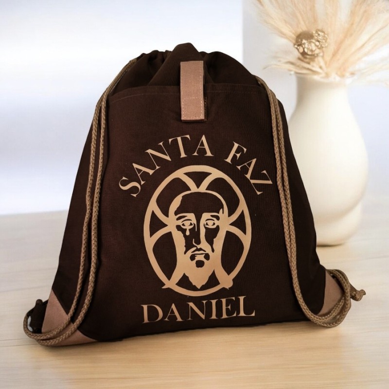 Mochila Santa faz con el nombre personalizado |Dcorazón