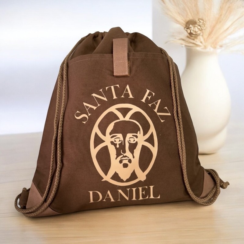 Mochila Santa faz con el nombre personalizado |Dcorazón