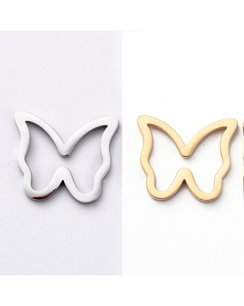 Abalorio de mariposa de acero, para pulsera | Creasentidos.es