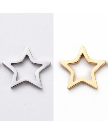 Abalorio de estrella de acero, para pulsera | Creasentidos.es