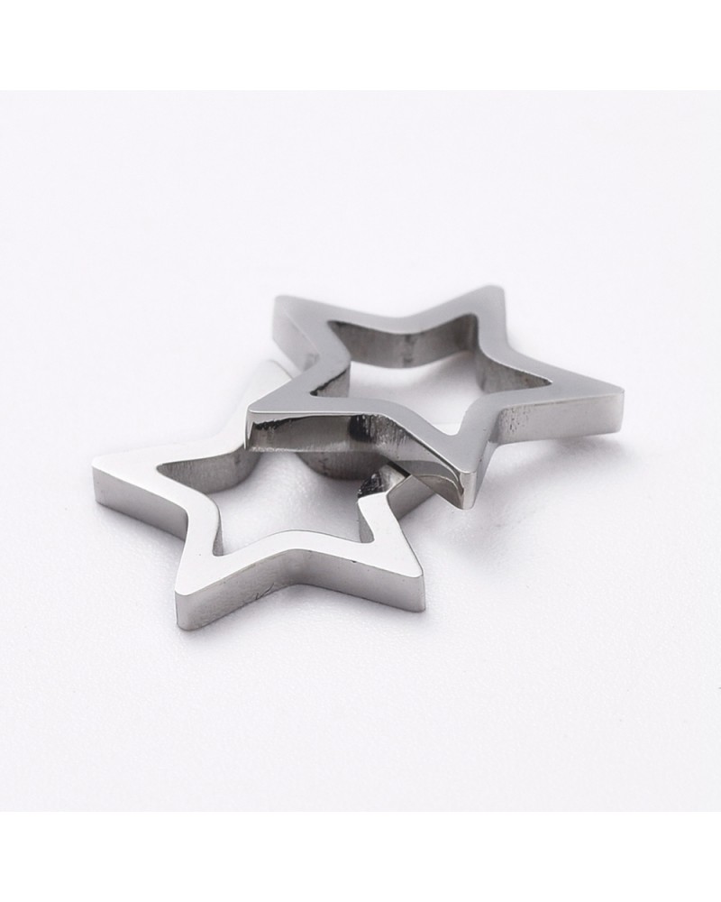 Abalorio de estrella de acero, para pulsera | Creasentidos.es