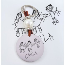 Llavero PERLI, con toque nacarado, perla de resina |Dcorazon