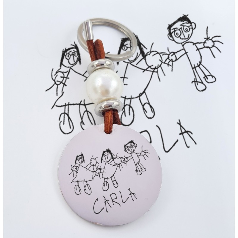 Llavero PERLI, con toque nacarado, perla de resina |Dcorazon