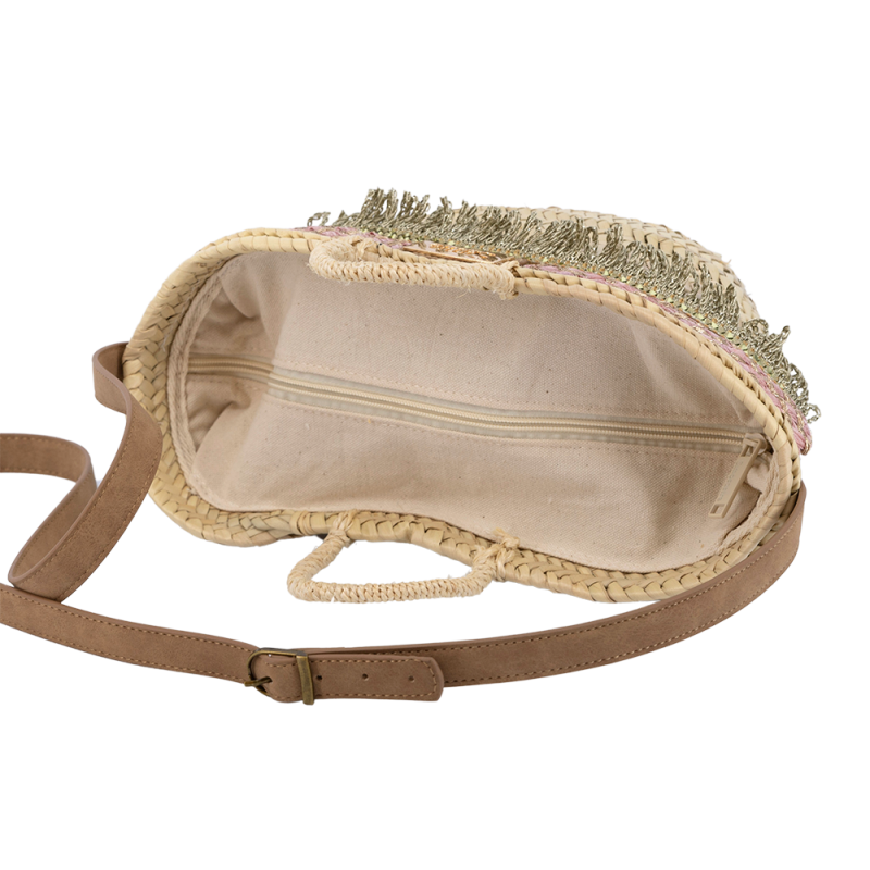 Bolso Clutch trenzado Simó Sastre, modelo Melanie, colección yute 2025.