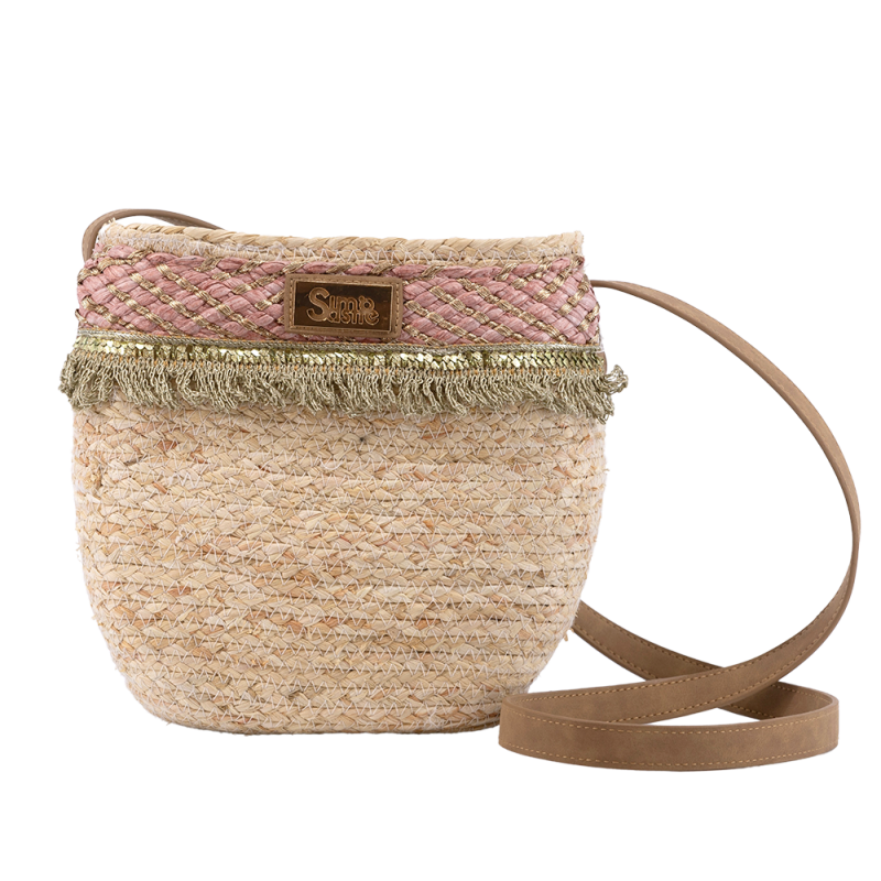 Bolso mediano trenzado Simó Sastre, modelo Melanie, colección yute 2025.