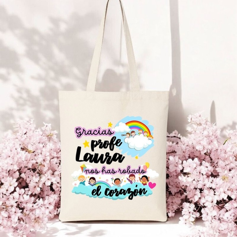 Bolsa personalizada profe niños | Dcorazón