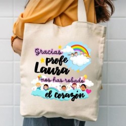 Bolsa personalizada profe niños | Dcorazón