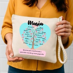 Neceser personalizado para profesoras con nombres de alumnos