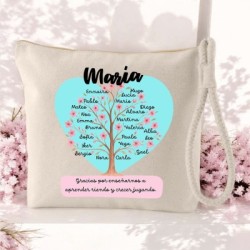 Neceser personalizado para profesoras con nombres de alumnos