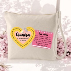 Neceser personalizado profe con corazón y nombres | Dcorazón