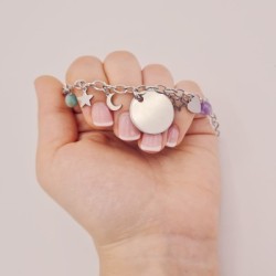 Pulsera ASTRID, de cadena personalizada montada en acero | Dcorazon