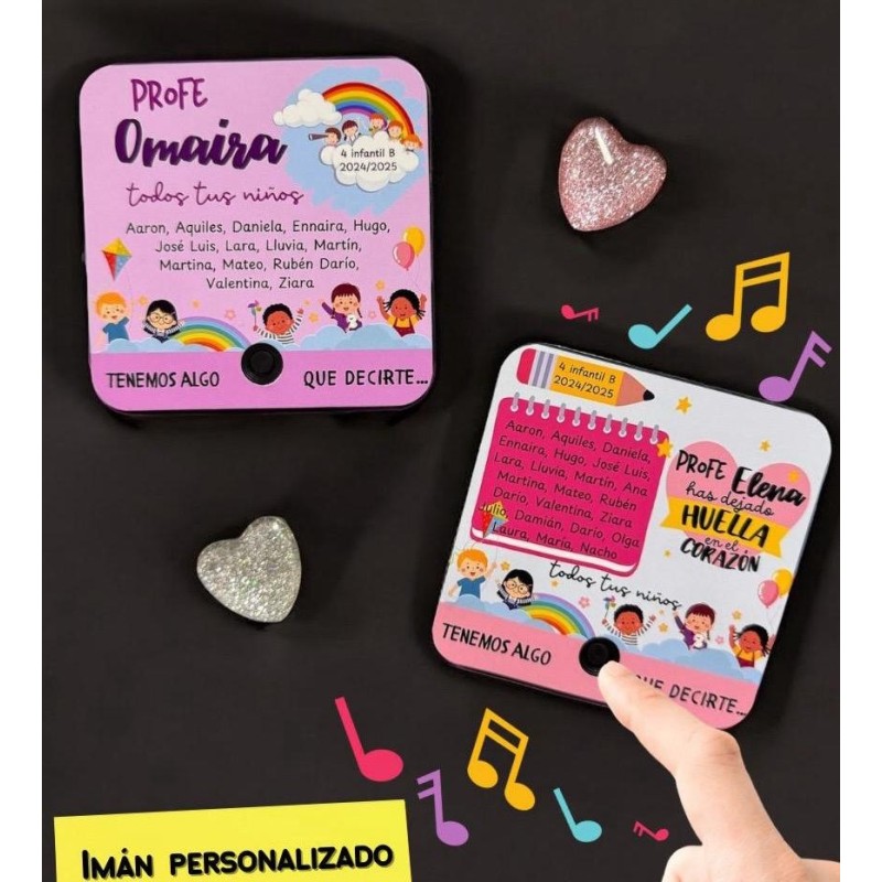 Imán musical profe con canción personalizada y USB | Dcorazón